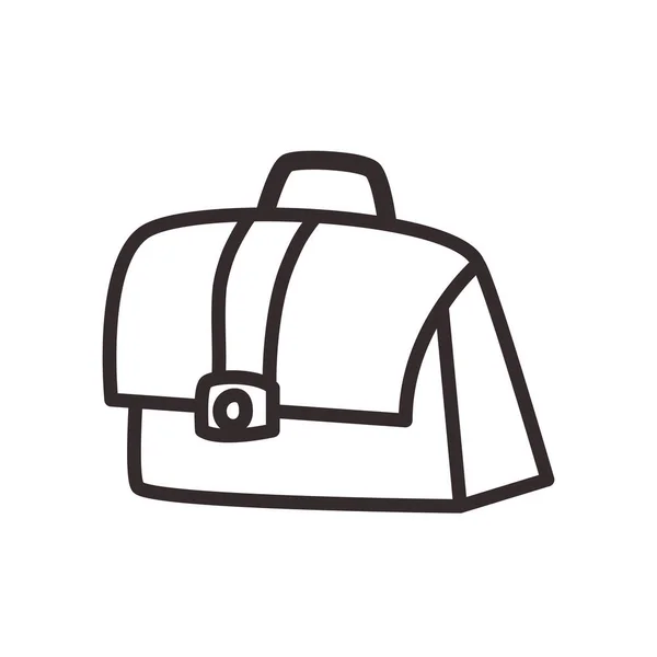 Koffer tas lijn stijl pictogram vector ontwerp — Stockvector