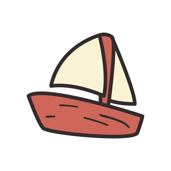 Zeilboot platte stijl icoon vector ontwerp — Stockvector