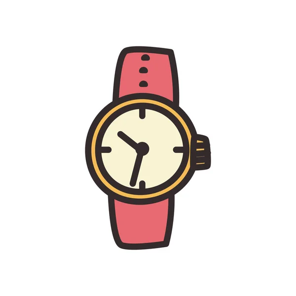Uhr flachen Stil Ikone Vektor Design — Stockvektor
