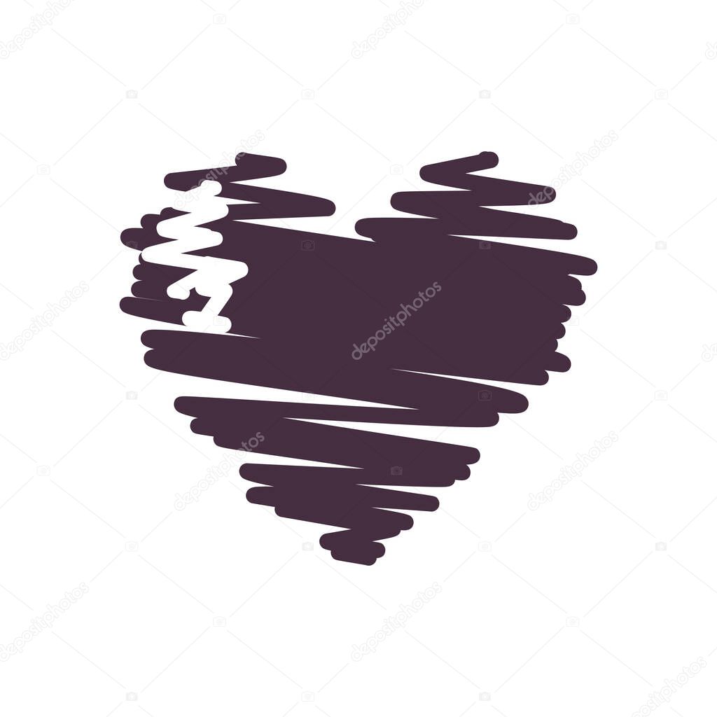 Striped heart line style icon vector design