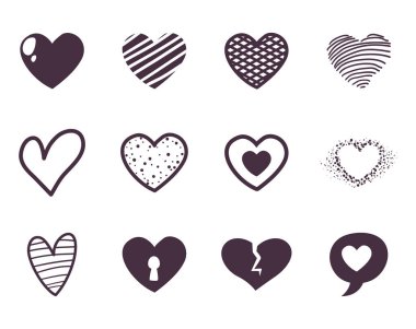 Kalp çizgisi biçim simgesi vektör tasarımı