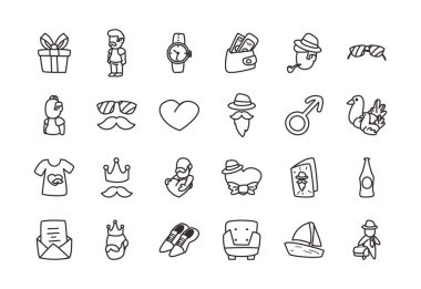 Babalar günü çizgisi biçim vektör dizaynı