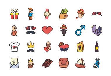 Babalar Günü düz biçim vektör dizaynı