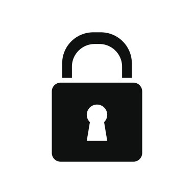 akıllı telefon uygulaması düğmeleri konsepti, güvenlik kilidi simgesi, siluet biçimi