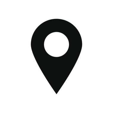 akıllı telefon uygulaması düğmeleri konsepti, konum simgesi simgesi, siluet biçimi