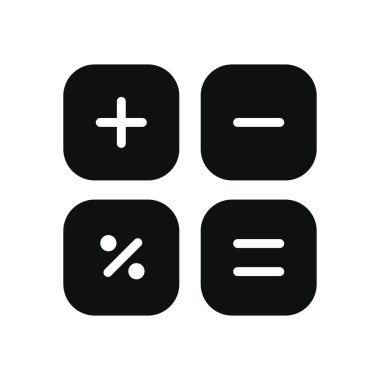 akıllı telefon uygulaması düğmeleri konsepti, hesap makinesi sembolü simgesi, siluet biçimi