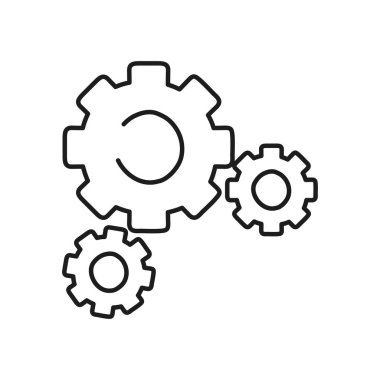 Dişliler tekerlek simgesi, çizgi biçimi