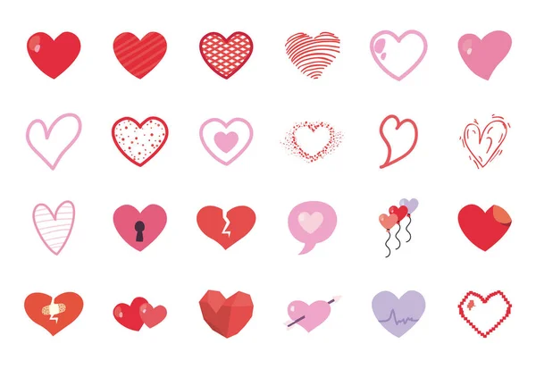 Hearts düz biçim ikonu vektör tasarımı — Stok Vektör