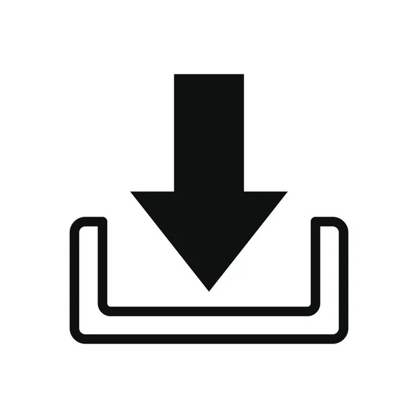 Koncept chytrých tlačítek, ikona symbolu stahování, silueta — Stockový vektor