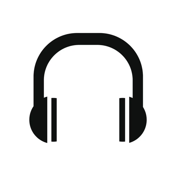 Ícone de fones de ouvido, estilo silhueta — Vetor de Stock
