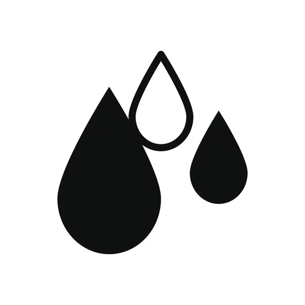 Water drops icon, silhouette style — Stock Vector