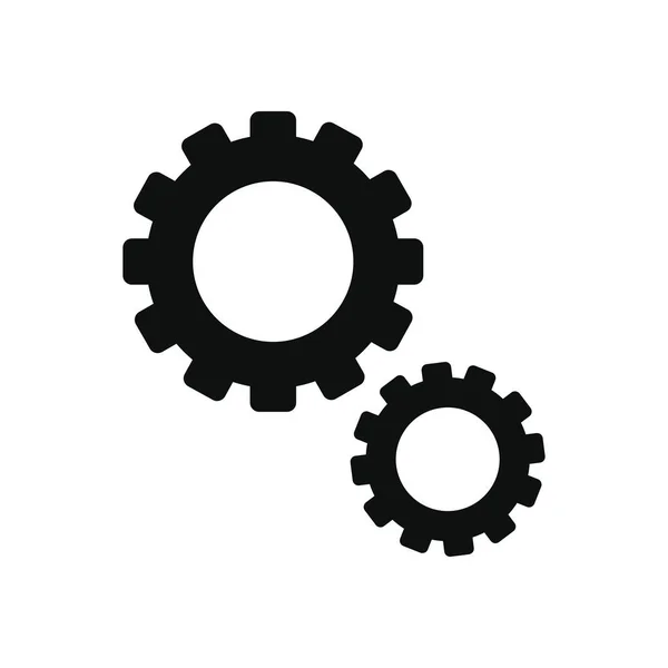 Gear wheels icon, silhouette style — Stock Vector