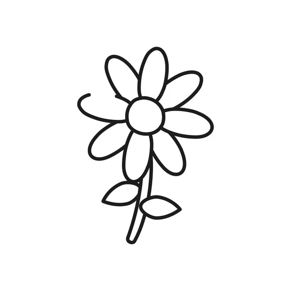Krásná ikona květin, styl čáry — Stockový vektor