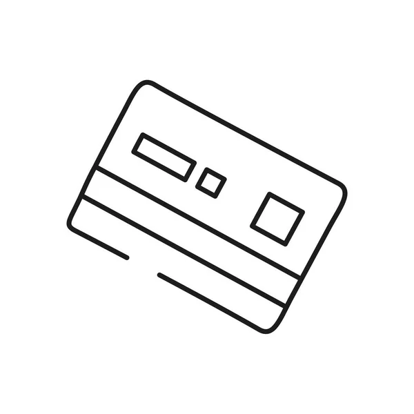 Icona della carta di credito, stile linea — Vettoriale Stock