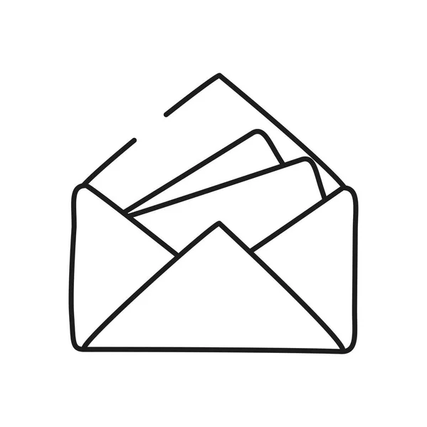Umschlag und Briefsymbol, Linienstil — Stockvektor