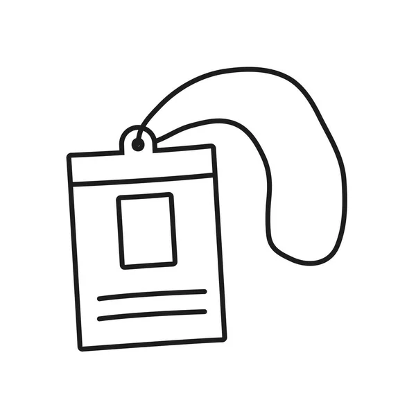 Concepto estacionario, icono de tarjeta de identificación, estilo de línea — Archivo Imágenes Vectoriales