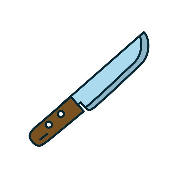 Icono de cuchillo, línea y estilo de relleno — Vector de stock