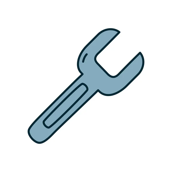 Schraubenschlüssel Werkzeugsymbol, Zeilen- und Füllstil — Stockvektor