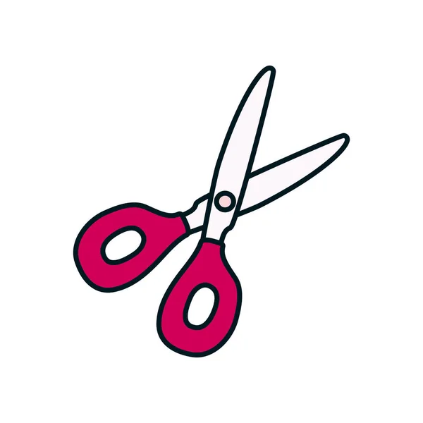 Stacionární koncept, ikona nůžky, linka a styl výplně — Stockový vektor