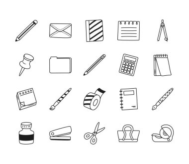 Zımba ve sabit simge seti, satır biçimi