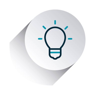 akıllı telefon uygulaması düğmeleri konsepti, ampul simgesi, satır gradyanı biçimi