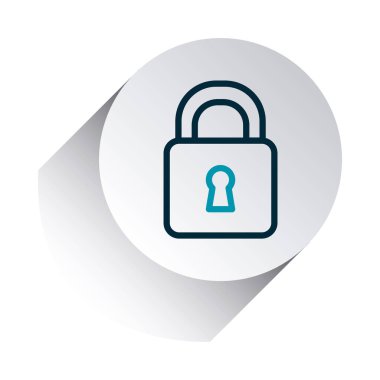 akıllı telefon uygulaması düğmeleri konsepti, güvenlik asma kilit simgesi, satır gradyan biçimi