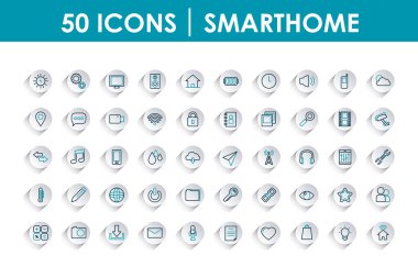 akıllı telefon uygulaması simgesi seti, satır gradyan biçimi