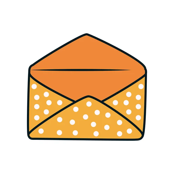 Dotted envelope icon, line and fill style — Stock Vector