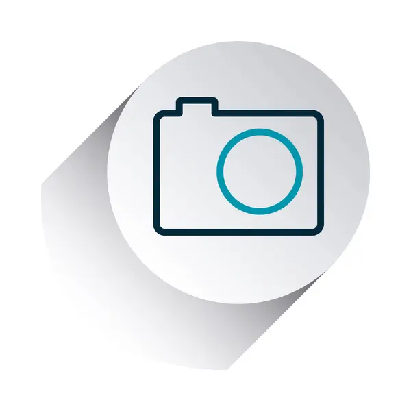 Photographic camera icon, line gradient style — Stock Vector