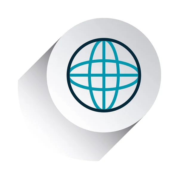 Concepto de botones de aplicación de teléfono inteligente, icono de esfera global, estilo gradiente de línea — Vector de stock