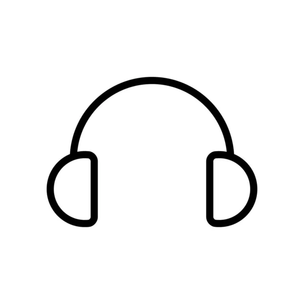 Concepto de interfaz de usuario, icono de auriculares, estilo de línea — Vector de stock