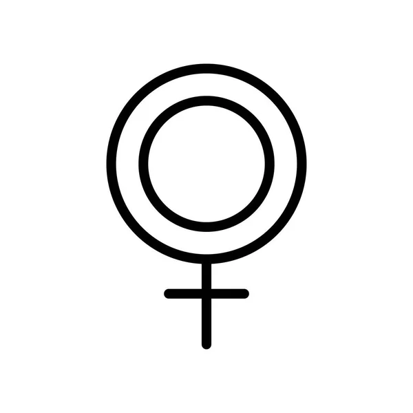 Concetto di interfaccia utente, simbolo di genere femminile, stile linea — Vettoriale Stock