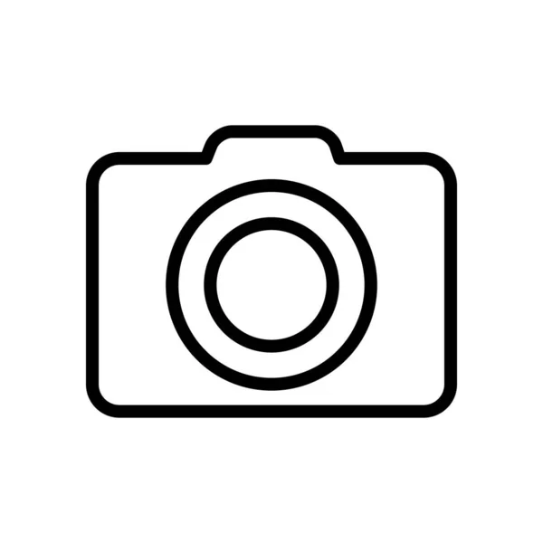 ユーザーインターフェースのコンセプト、カメラのアイコン、ラインスタイル — ストックベクタ