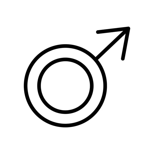 Concepto de interfaz de usuario, icono de símbolo de género masculino, estilo de línea — Archivo Imágenes Vectoriales