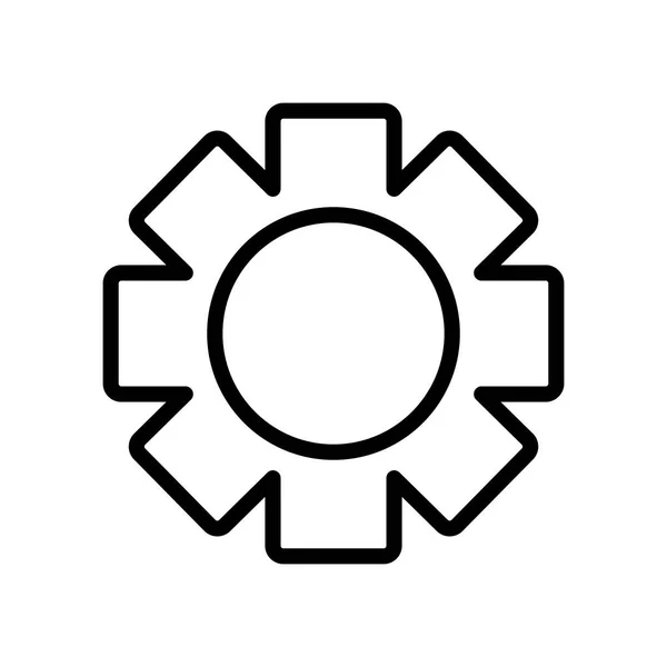 Konsep user interface, setting simbol, gear wheel icon, line style - Stok Vektor