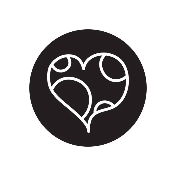 Coeur avec icône de points décoratifs, style bloc ligne — Image vectorielle