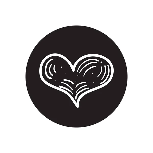 Corazón con icono de líneas decorativas, estilo bloque de línea — Archivo Imágenes Vectoriales