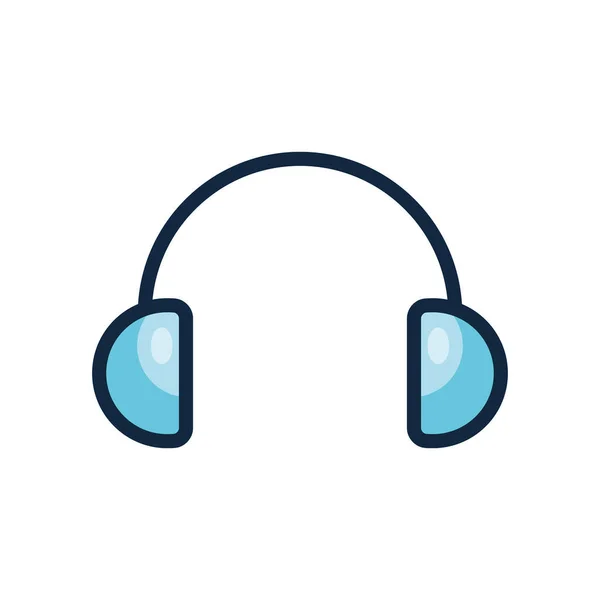 Conceito de interface de usuário, ícone de fone de ouvido, estilo de cor de linha — Vetor de Stock