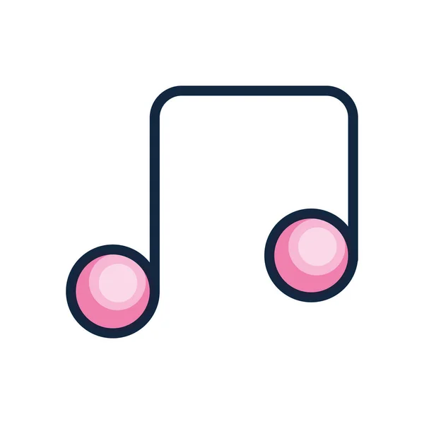 Concept d'interface utilisateur, icône de symbole de musique, style de couleur de ligne — Image vectorielle