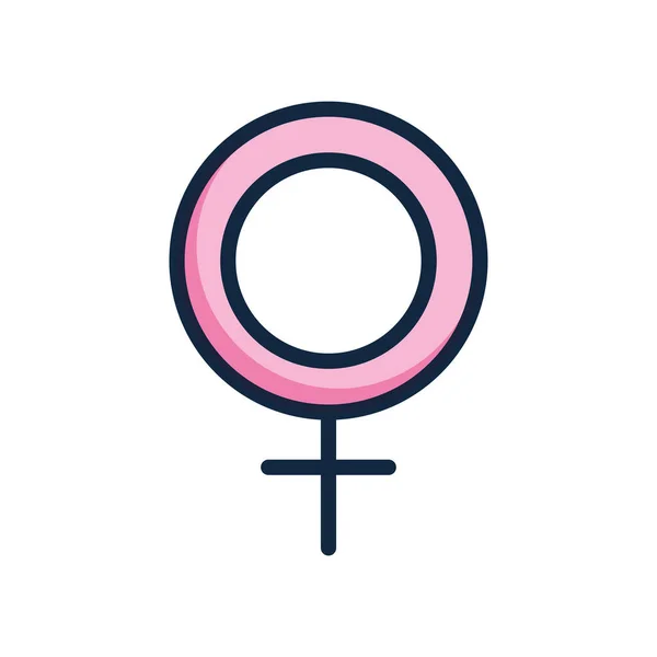 Benutzeroberflächenkonzept, weibliches Geschlechtssymbol, Linienfarbstil — Stockvektor