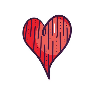 dekoratif çizgileri olan kalp, çizgi rengi