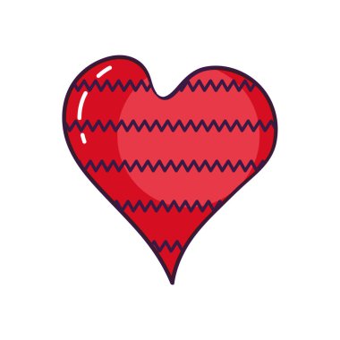 zig zag çizgili kalp tasarımı, çizgi renk biçimi