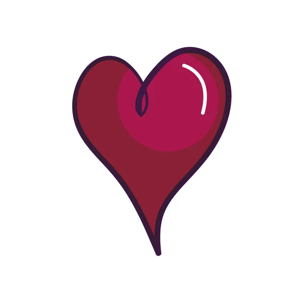 Hermoso icono del corazón, estilo de color de línea — Vector de stock