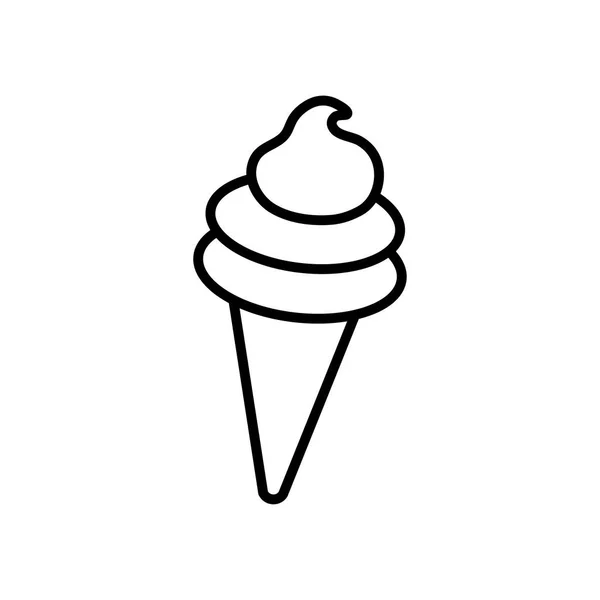 Значок морозива конус, стиль лінії — стоковий вектор
