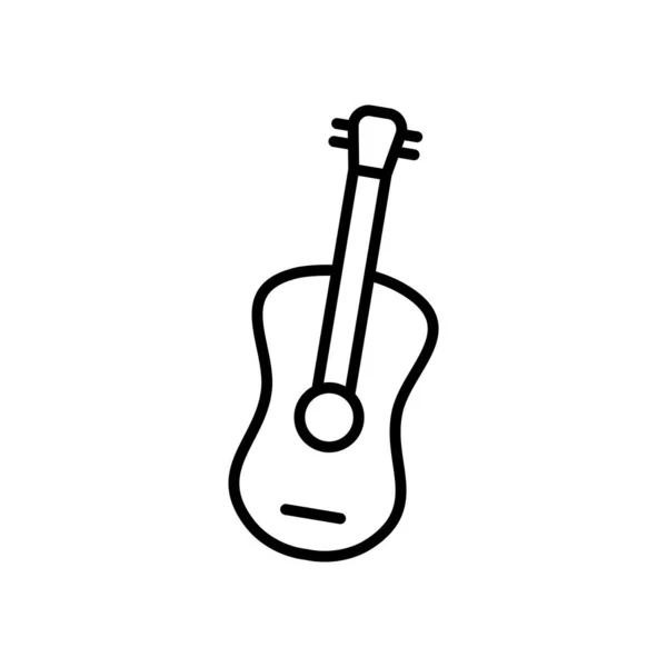 Gitár eszköz ikon, vonal stílus — Stock Vector