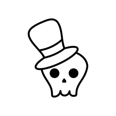 kafatası silindir şapka simgesi, satır biçimi