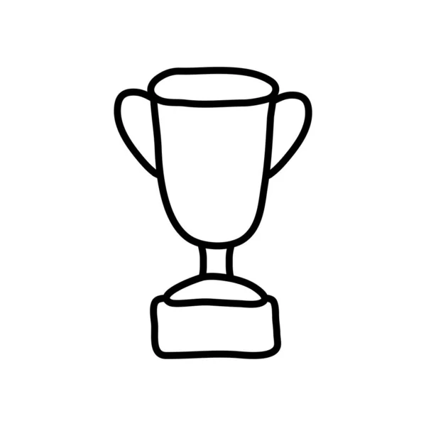 Icona della coppa trofeo, stile linea — Vettoriale Stock
