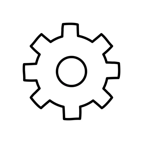 Ícone de roda de engrenagem, estilo de linha — Vetor de Stock