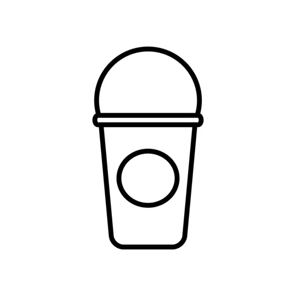 Иконка чашки смузи, стиль линии — стоковый вектор