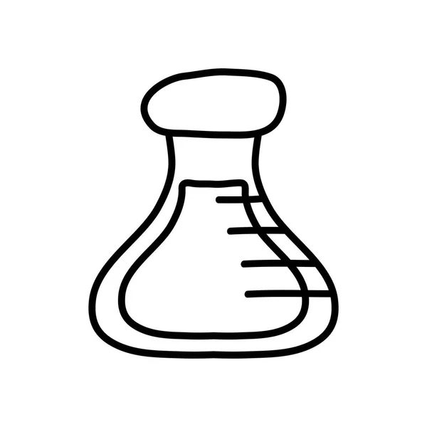 Icono del frasco químico, estilo de línea — Vector de stock